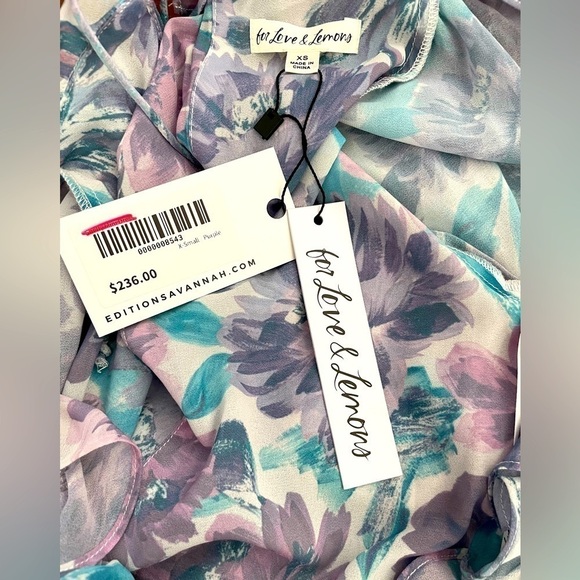 For Love & Lemons Shelly Mini Dress in Purple NWT - Picture 9 of 10